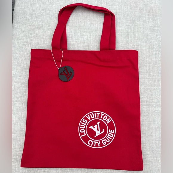 Louis Vuitton Tote Bag Red RARE Shanghai City Book Store Pop Up - Picture 3 of 11